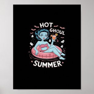 Hot Ghoul Summer Funny Beach Summer Halloween Esse Poster