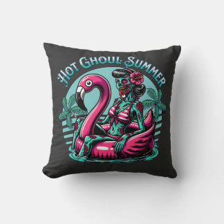 Hot ghoul summer throw pillow