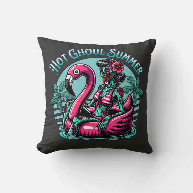 Hot ghoul summer throw pillow (Front)