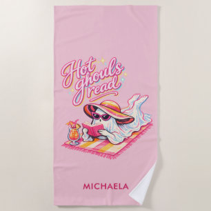 Hot Ghouls Read Summerween Book Lover Beach Towel