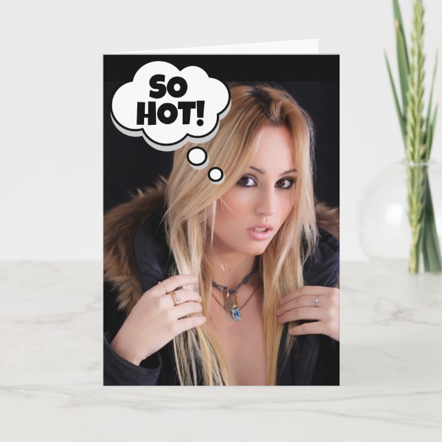HOT GIRL FUNNY OVER HILL BIRTHDAY BIG CARD FOR HIM (Front)