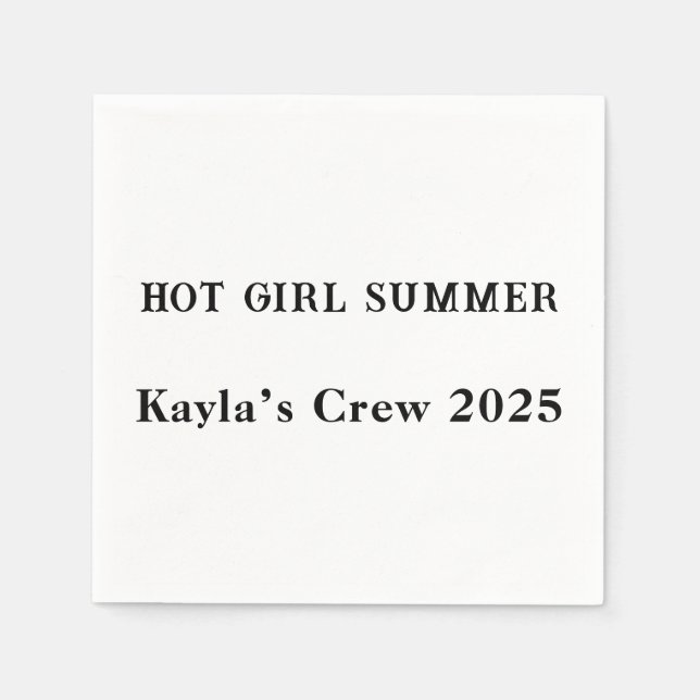 Hot Girl Summer Custom Napkins – Girls Trip 2025 (Front)