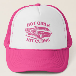 Hot Girls Hit Curbs - Pink Trucker Hat