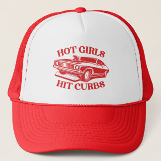 Hot Girls Hit Curbs - Red Trucker Hat