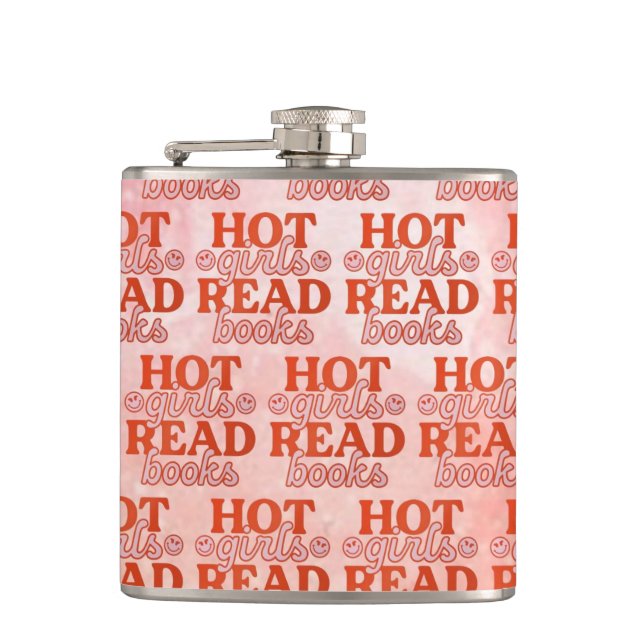 Hot Girls Read Books Flask (Front)