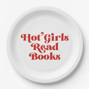 Hot Girls Read Books Paper Plates