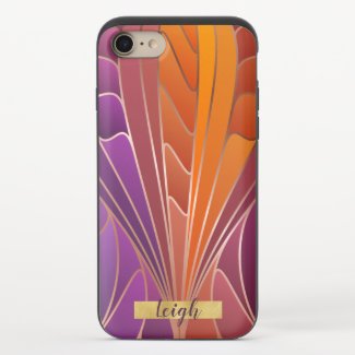 Hot Golden Orange and Purple Newer Art Nouveau Unc