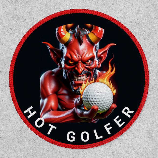 Hot Golfer 3" Iron-On Patch (Front)