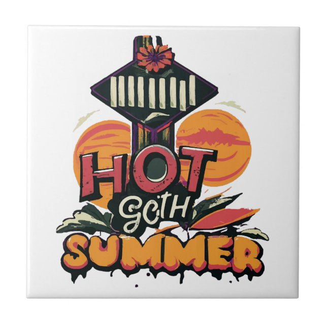 Hot Goth Summer Chic  Ceramic Tile (Front)