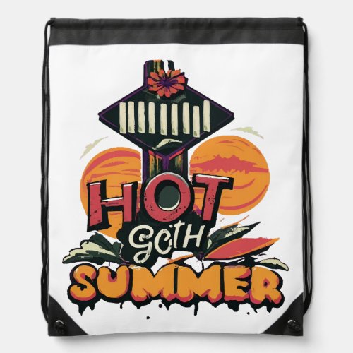 Hot Goth Summer Chic  Drawstring Bag
