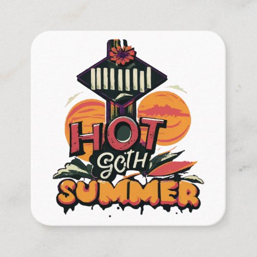 Hot Goth Summer Chic  Square Business Card