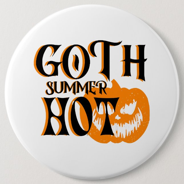 Hot Goth Summer-Horror Smiling Pumpkin Button (Front)