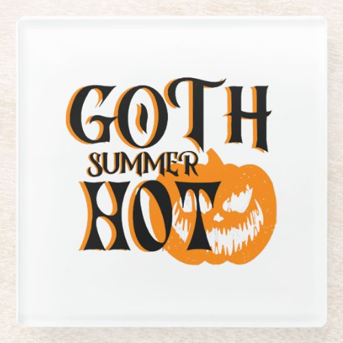 Hot Goth Summer_Horror Smiling Pumpkin Glass Coaster