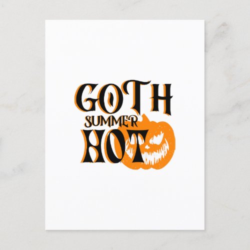 Hot Goth Summer_Horror Smiling Pumpkin Invitation Postcard