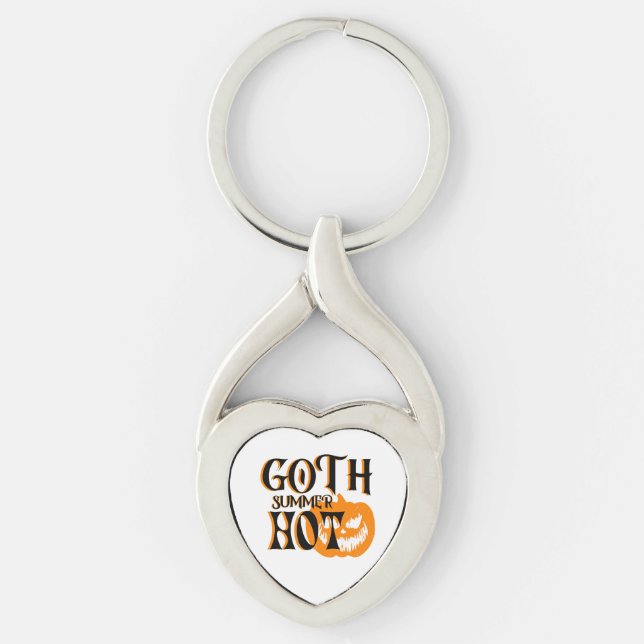 Hot Goth Summer-Horror Smiling Pumpkin Keychain (Front)