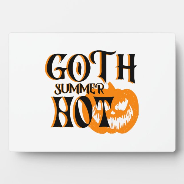 Hot Goth Summer-Horror Smiling Pumpkin Plaque (Front)
