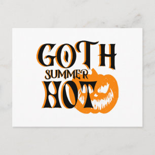 Hot Goth Summer-Horror Smiling Pumpkin Postcard