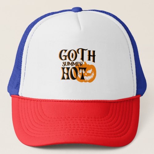 Hot Goth Summer_Horror Smiling Pumpkin Trucker Hat
