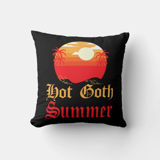 hot goth summer  throw pillow (Front)