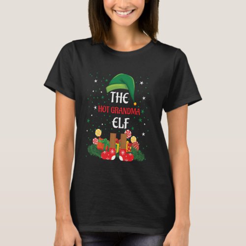 Hot Grandma Elf Group Matching Family Christmas  W T_Shirt