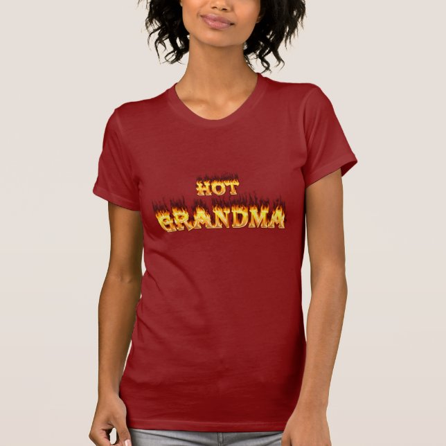 Hot Grandma fire and red marble heart T-Shirt (Front)
