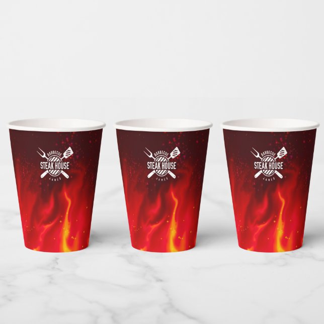 Hot Grill Party Cups — Custom BBQ Flames (Multi)