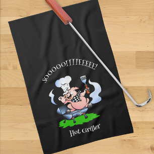Hot Griller Pig Smoker Black Kitchen Towel