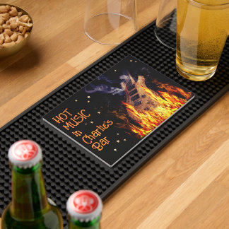 Hot Guitar Music Bar Mat
