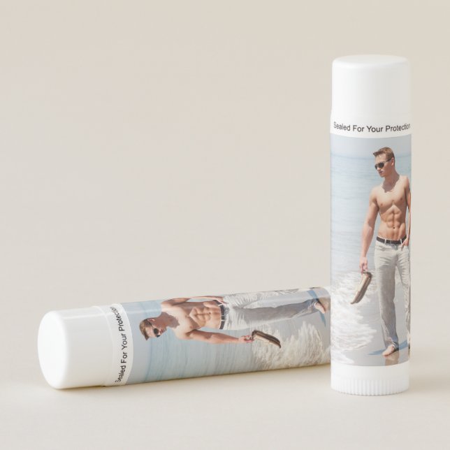 Hot Guy Bare Chest Muscular Abs Beach Shirtless Lip Balm (Front)