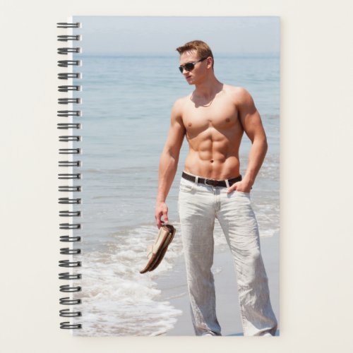 Hot Guy Bare Chest Muscular Abs Beach Shirtless Planner