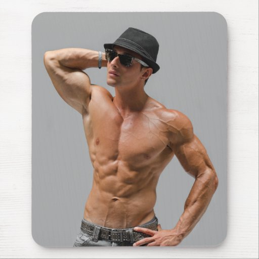 Hot Guy Cool Stud Sexy Shirtless Muscle Man Hunk Mouse Pad