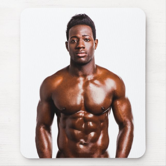 Hot Guy In Jeans Sexy Shirtless Muscle Great Abs Mouse Pad (Front)