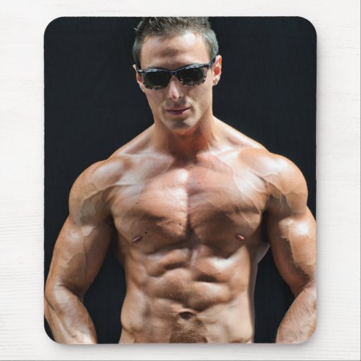Hot Guy Muscle Man Sexy Stud Shirtless Hunk Mouse Pad