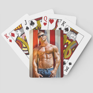 Hot Guy Muscled Chest Sexy Shirtless Man Hunk Poker Cards
