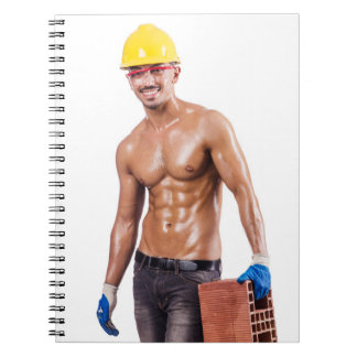 Hot Guy Sexy Construction Worker Shirtless Muscle Notebook