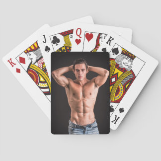 Hot Guy Sexy Man Shirtless Stud Blue Jeans Poker Cards