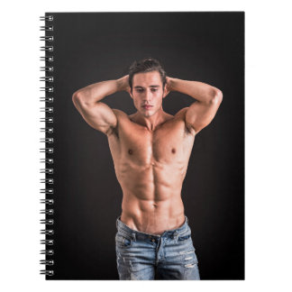 Hot Guy Sexy Man Shirtless Stud Jeans Muscle Hunk Notebook