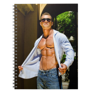 Hot Guy Sexy Muscle Man Open Shirt Hunk Notebook