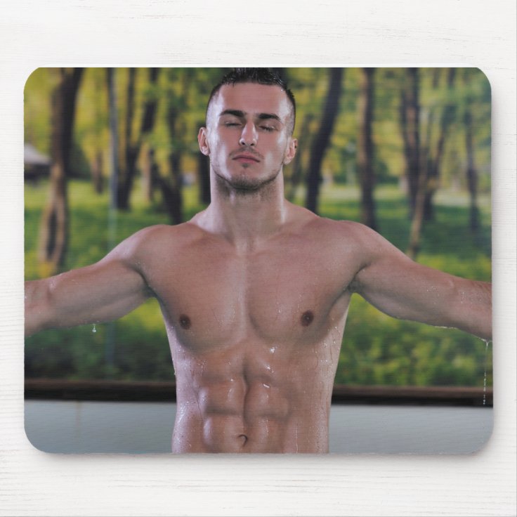 Hot Guy Sexy Shirtless Muscle Man Hunk In Water Mouse Pad Zazzle