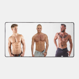 Hot Guys Muscle Studs Shirtless Men Hunks Desk Mat