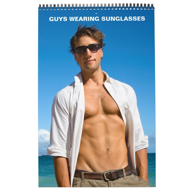 Hot Guys Wearing Sunglasses Sexy Shirtless Men Calendar (Cover)