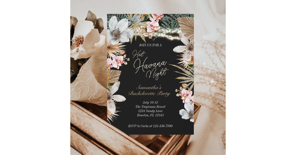 Havana Nights Invitation Hot Havana Nights Theme Bachelorette Party  Birthday Party 