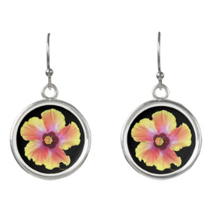 Hot Hibiscus Night Earrings