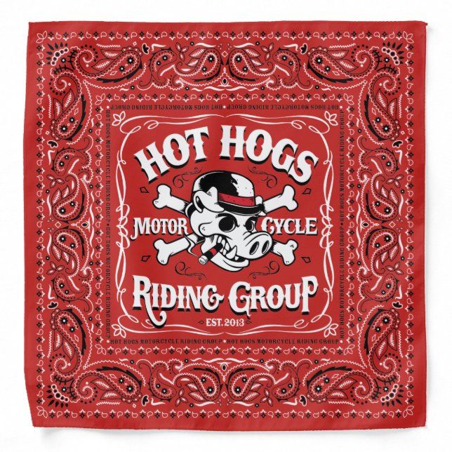 Hot Hogs™ Classic Red Bandana (Front)