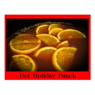 Hot Holiday Punch Recipe Postcard