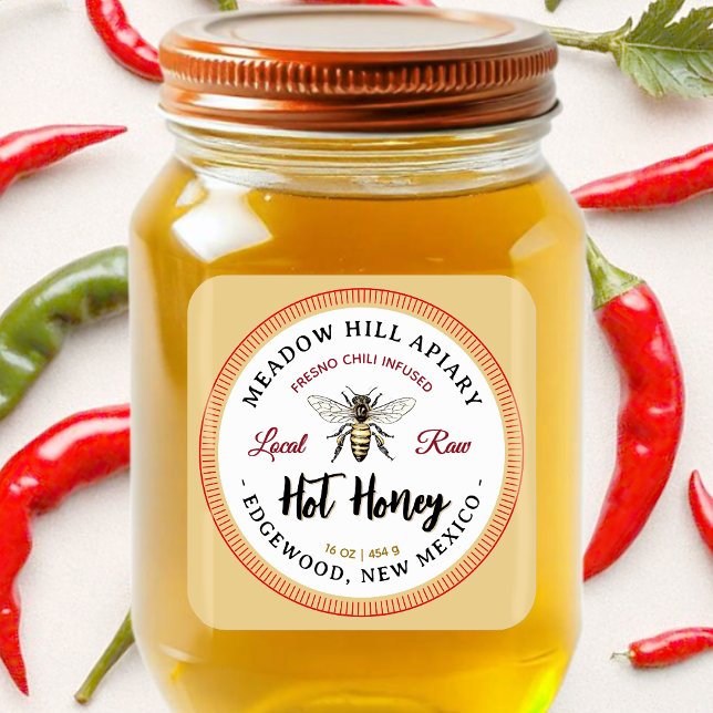 Hot Honey Label Fresno Chili Infused Yellow Bee (Creator Uploaded)