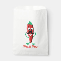 Hot Hot Hot Chilli Pepper Cartoon Party Fiesta Favor Bag
