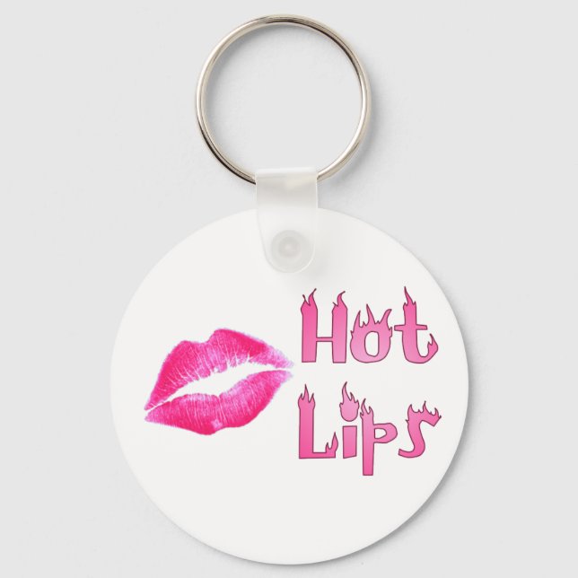 HOT HOT HOT LIPS by SHARON SHARPE Keychain (Front)