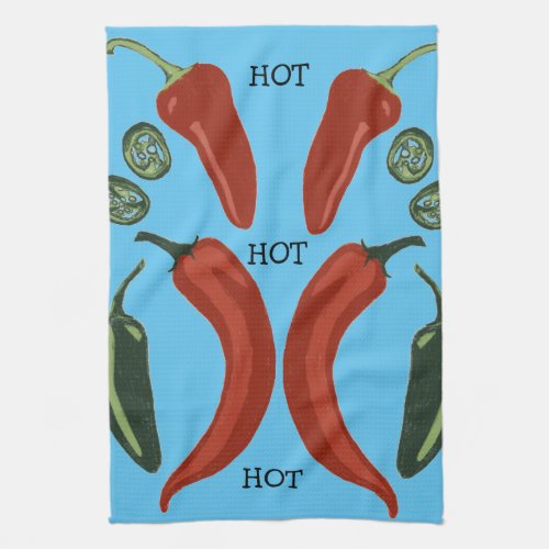 HOT HOT HOT Spicy chiles jalapeno Kitchen Towel