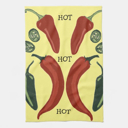 HOT HOT HOT Spicy chiles jalapeno Kitchen Towel